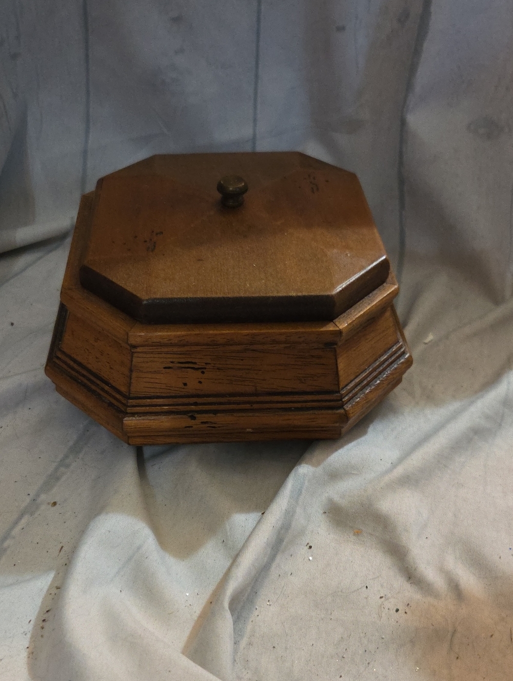 Octagonal Wooden Jewelry Box - Warm Brown Made In Italy